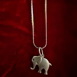 Sterling silver elephant necklace